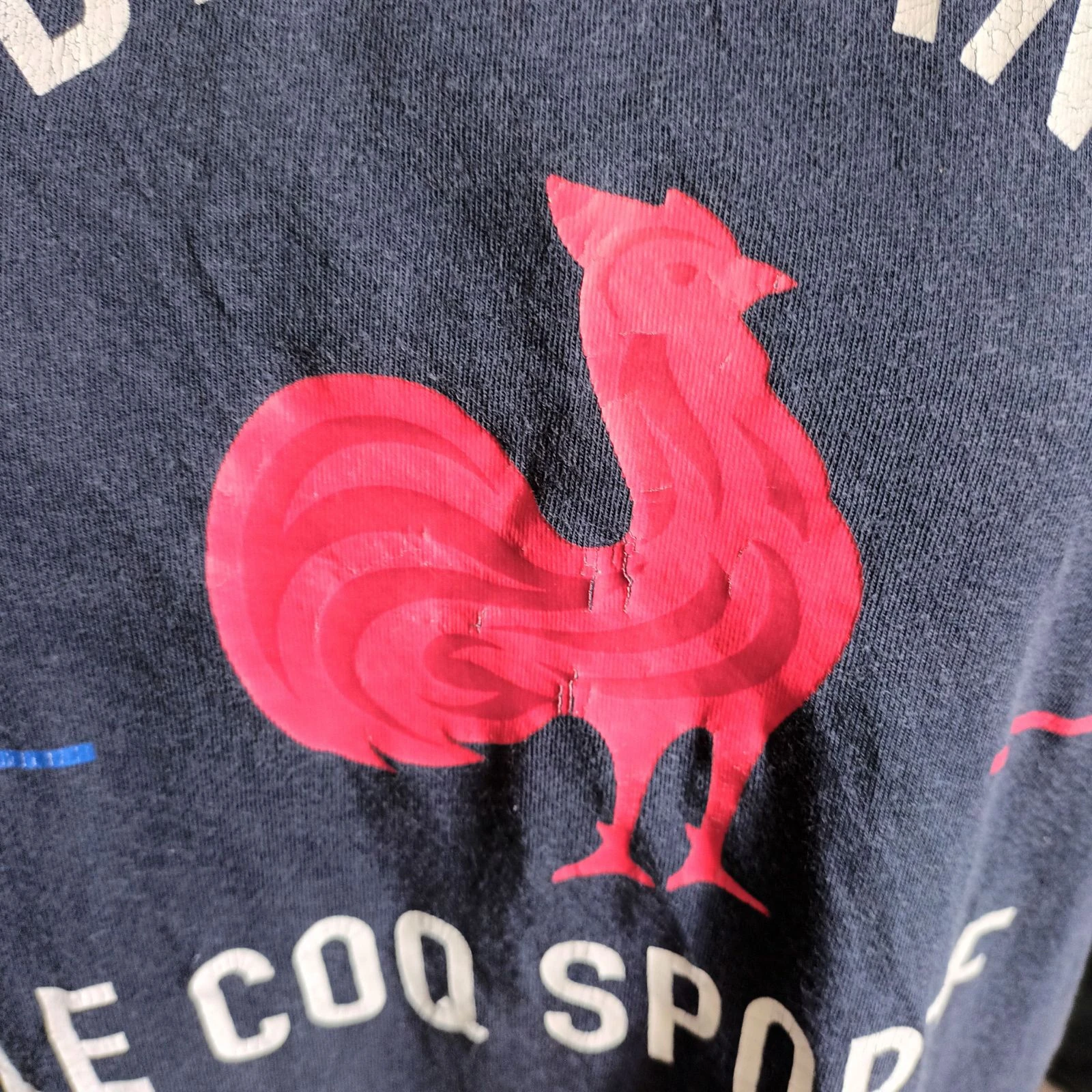 T-shirt XV de France Le Coq Sportif Maat L scheuren logo coq – photo 10